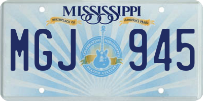 MS license plate MGJ945