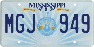 MS license plate MGJ949