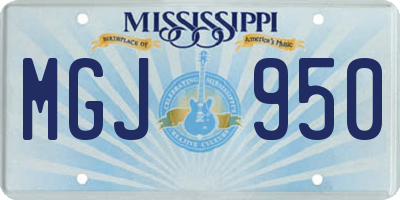 MS license plate MGJ950