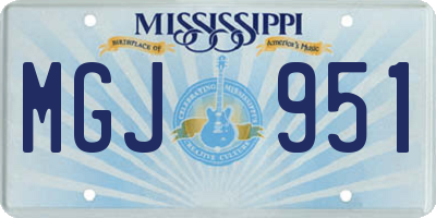 MS license plate MGJ951