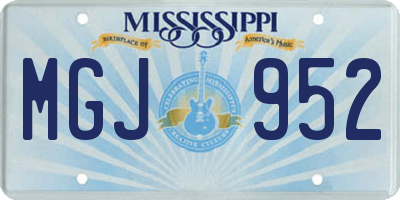MS license plate MGJ952