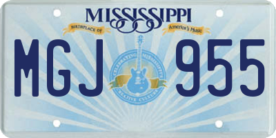 MS license plate MGJ955