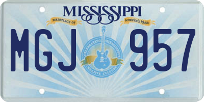 MS license plate MGJ957