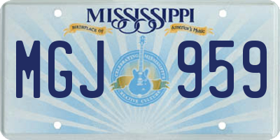 MS license plate MGJ959