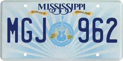 MS license plate MGJ962