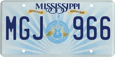 MS license plate MGJ966