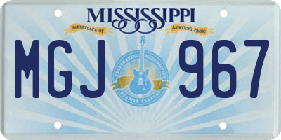 MS license plate MGJ967