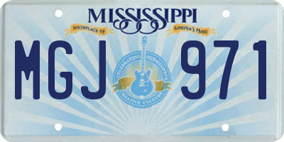 MS license plate MGJ971