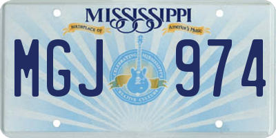 MS license plate MGJ974