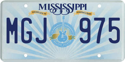 MS license plate MGJ975