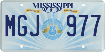 MS license plate MGJ977