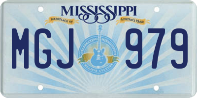 MS license plate MGJ979