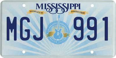 MS license plate MGJ991