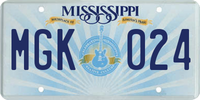 MS license plate MGK024