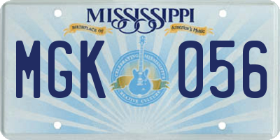 MS license plate MGK056
