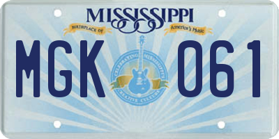MS license plate MGK061