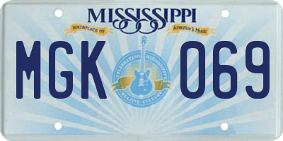 MS license plate MGK069