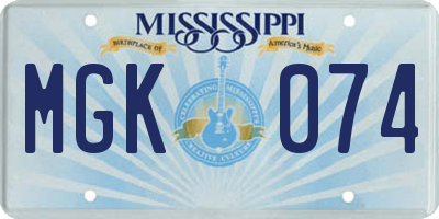 MS license plate MGK074
