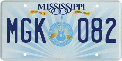 MS license plate MGK082