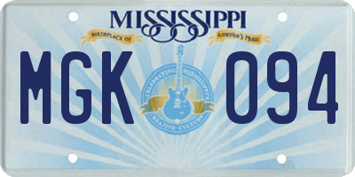 MS license plate MGK094