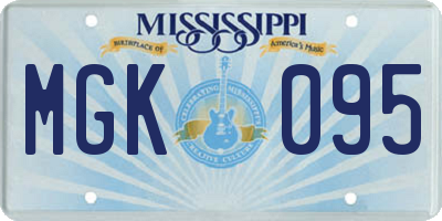 MS license plate MGK095