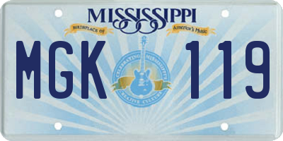 MS license plate MGK119