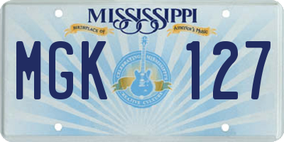 MS license plate MGK127