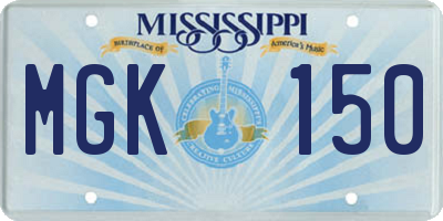 MS license plate MGK150