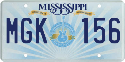 MS license plate MGK156