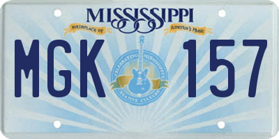MS license plate MGK157
