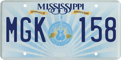 MS license plate MGK158