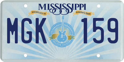 MS license plate MGK159