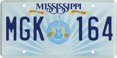 MS license plate MGK164