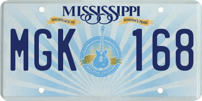 MS license plate MGK168