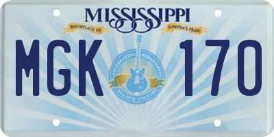 MS license plate MGK170