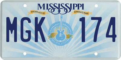 MS license plate MGK174
