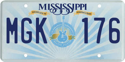 MS license plate MGK176