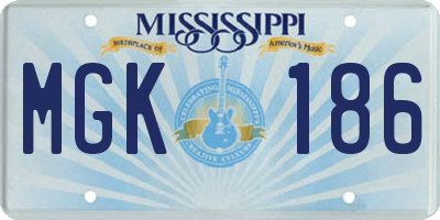 MS license plate MGK186