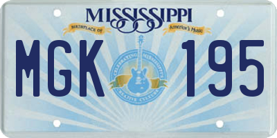 MS license plate MGK195