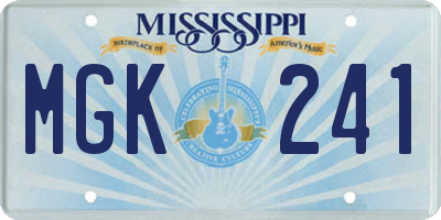 MS license plate MGK241