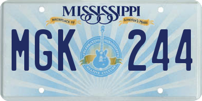 MS license plate MGK244