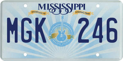 MS license plate MGK246