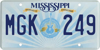 MS license plate MGK249