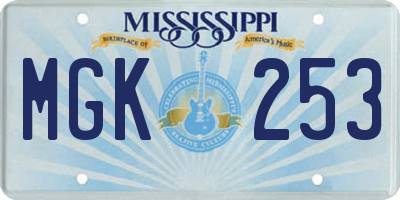 MS license plate MGK253