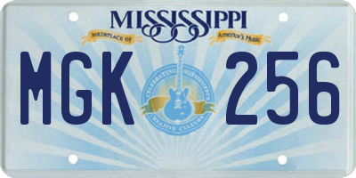 MS license plate MGK256