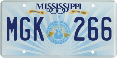 MS license plate MGK266