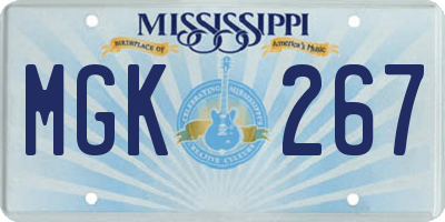 MS license plate MGK267