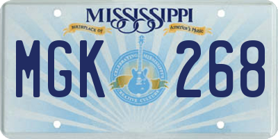 MS license plate MGK268