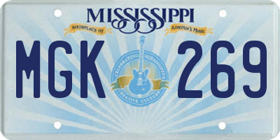 MS license plate MGK269