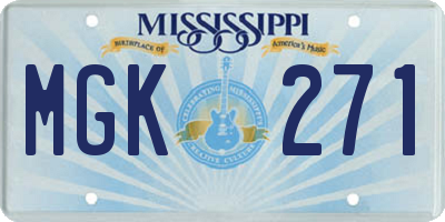 MS license plate MGK271